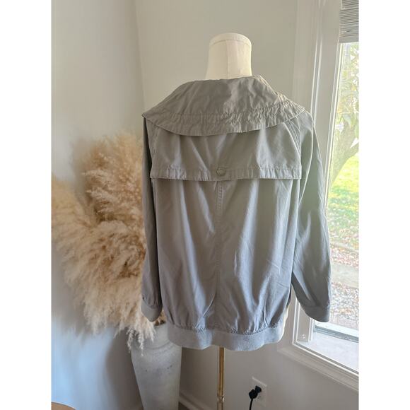 Loft Lightweight Gray Cotton Utility Jacket Large Casual Zip Up Fall Coat - Picture 6 of 11